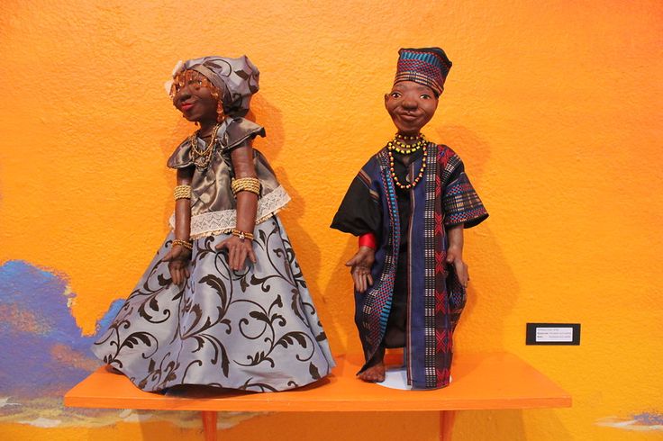 Babatunde and Miele, mixed media dolls by Kimberly Camp